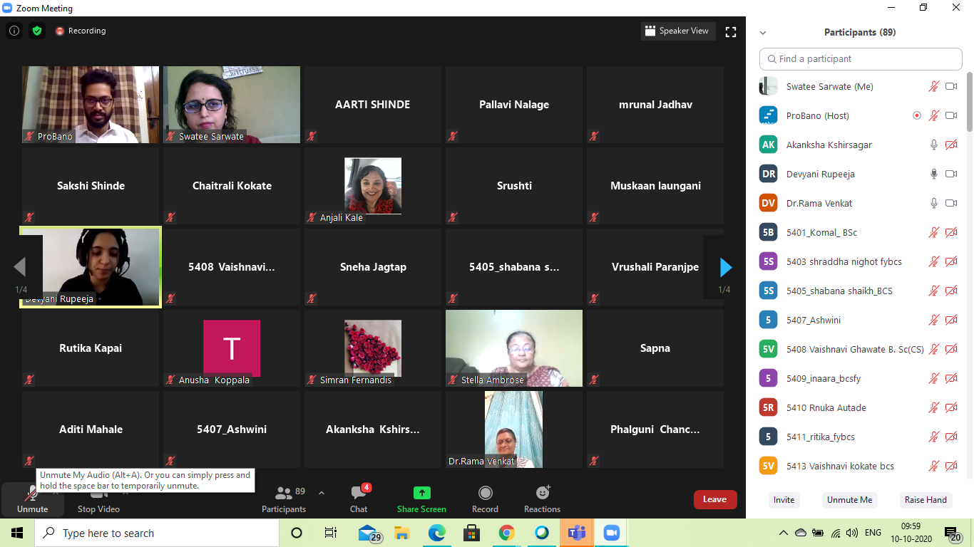 10 oct Session in progress 